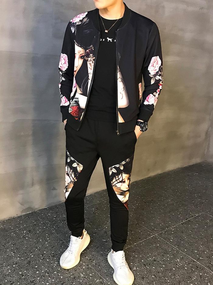 Printed two-piece suit