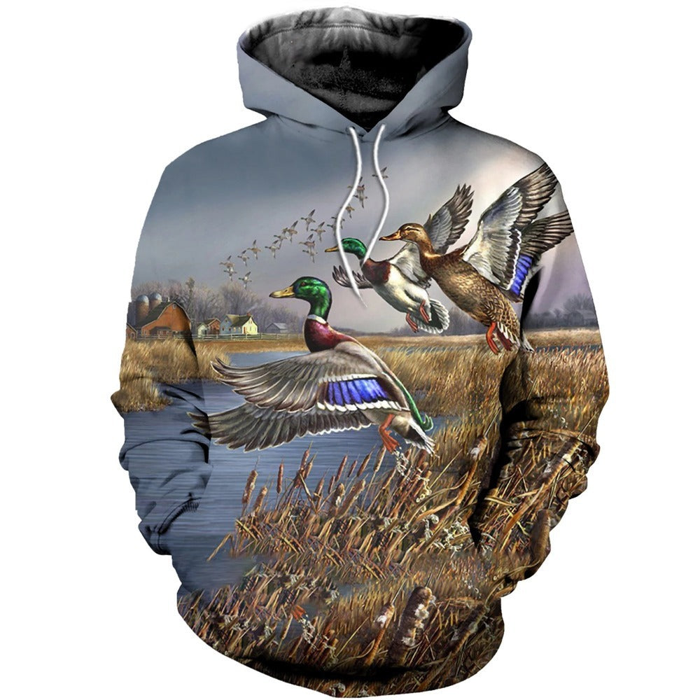 3D Digital Print Hound Men's Fashion Hoodie